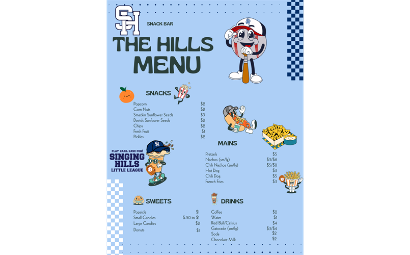 Snack Bar Menu