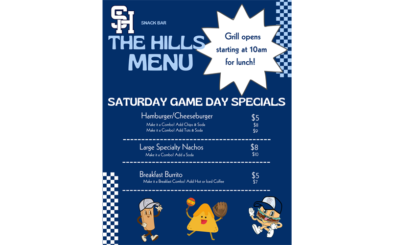 Saturday Game Day Specials